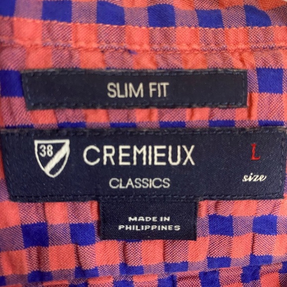 Daniel Cremieux Purple & Coral Buffalo Plaid Button Down Dress Shirt size Large - Picture 7 of 7